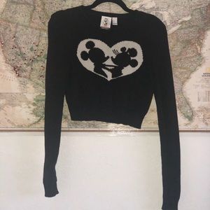Long Sleeve Mickey & Minnie Crop